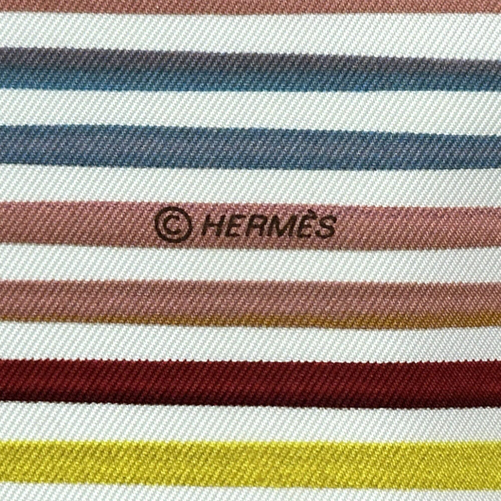 HERMES Authentic White Silk Scarf - Picture 4 of 7
